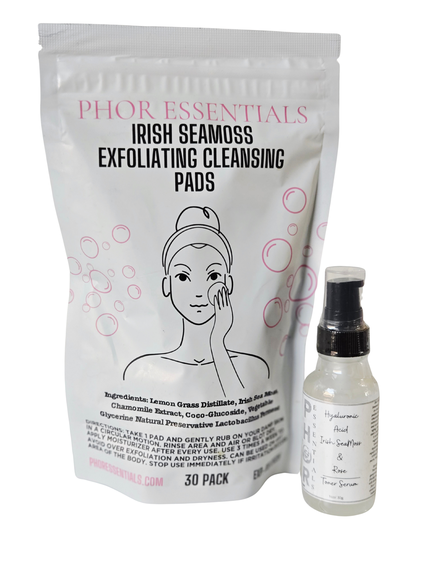 Irish Sea Moss Rose Cleanser Toner Duo