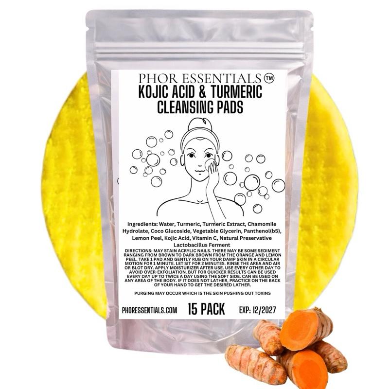 Kojic Acid Turmeric Pads Skin Brightening, Fades Dark Spots